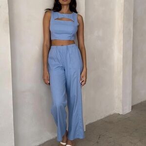 Yellow the Label Blue Two-Piece Set Medium great condition